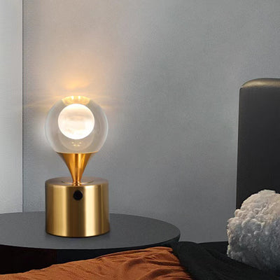 Zeitgenössische kreative Eisen- & Kristall-USB-Globus-Hirsch-Erde-Quallen-LED-Tischlampe Nachtlicht für das Schlafzimmer 