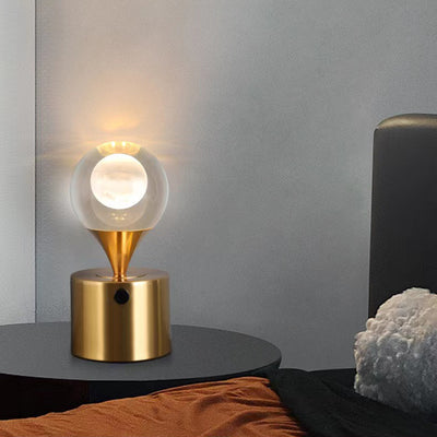 Zeitgenössische kreative Eisen- & Kristall-USB-Globus-Hirsch-Erde-Quallen-LED-Tischlampe Nachtlicht für das Schlafzimmer 
