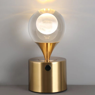 Zeitgenössische kreative Eisen- & Kristall-USB-Globus-Hirsch-Erde-Quallen-LED-Tischlampe Nachtlicht für das Schlafzimmer 