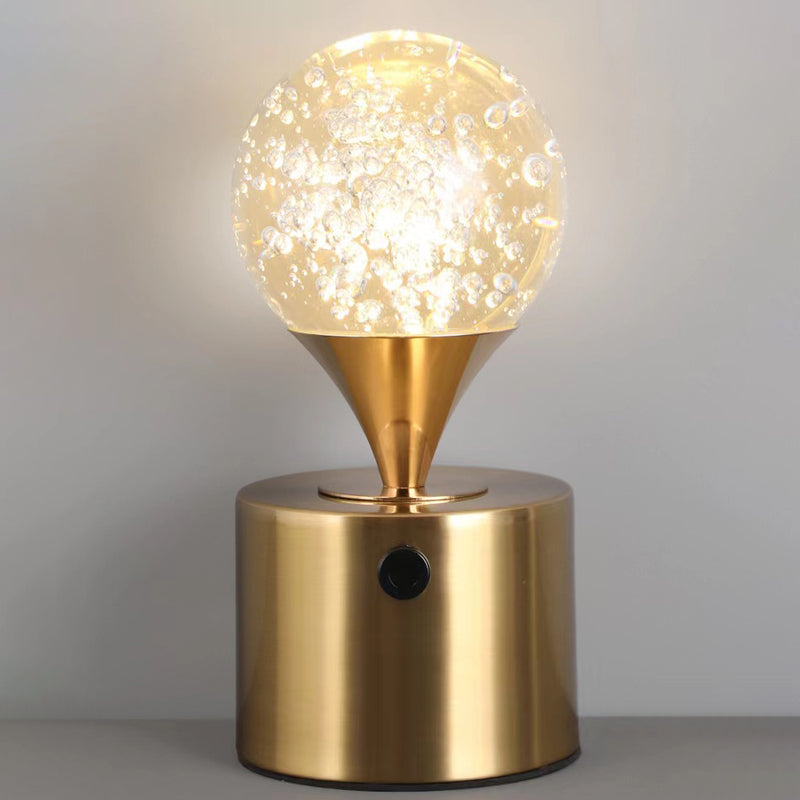 Zeitgenössische kreative Eisen- & Kristall-USB-Globus-Hirsch-Erde-Quallen-LED-Tischlampe Nachtlicht für das Schlafzimmer 