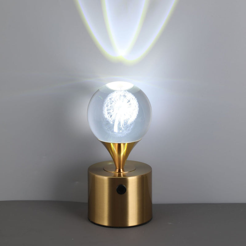Zeitgenössische kreative Eisen- & Kristall-USB-Globus-Hirsch-Erde-Quallen-LED-Tischlampe Nachtlicht für das Schlafzimmer 