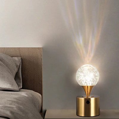 Zeitgenössische kreative Eisen- & Kristall-USB-Globus-Hirsch-Erde-Quallen-LED-Tischlampe Nachtlicht für das Schlafzimmer 