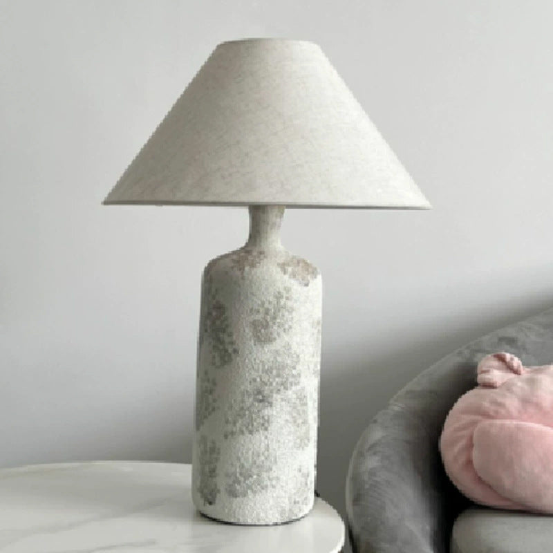 Traditionelle Vintage Keramik Stoffkegel Tischlampe mit 1 Licht für Wohnzimmer und Schlafzimmer 