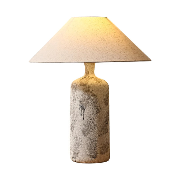 Traditionelle Vintage Keramik Stoffkegel Tischlampe mit 1 Licht für Wohnzimmer und Schlafzimmer 