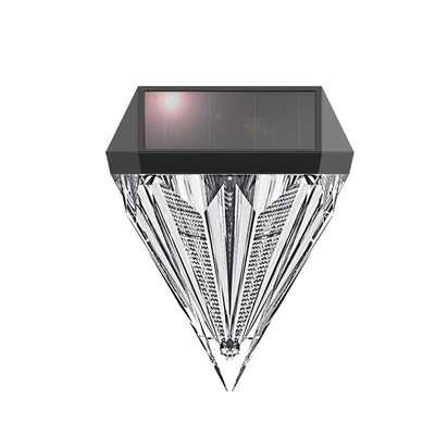 Lampadaire mural extérieur à LED en diamant ABS et PS étanche à l'énergie solaire de simplicité moderne pour jardin et patio extérieur 