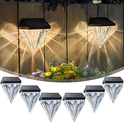 Lampadaire mural extérieur à LED en diamant ABS et PS étanche à l'énergie solaire de simplicité moderne pour jardin et patio extérieur 