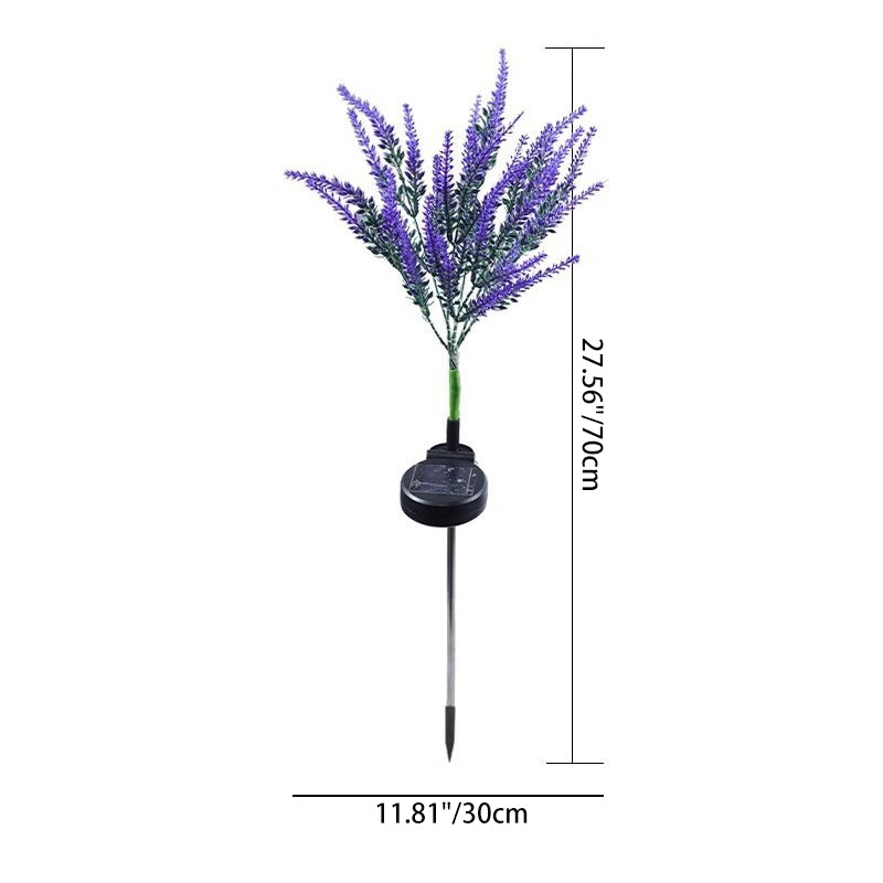 Art déco moderne solaire étanche en acier inoxydable PC &amp; ABS faux lavande LED éclairage extérieur pour jardin et patio extérieur 
