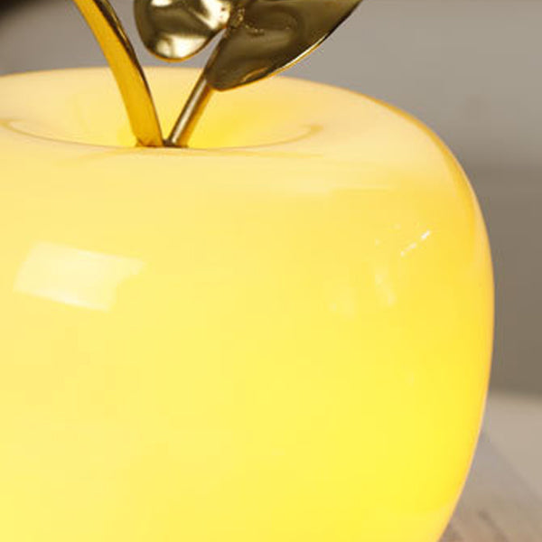 Contemporary Creative Battery Iron &amp; Glass Apple-Shaped LED Table Lamp Night Light For Bedroom