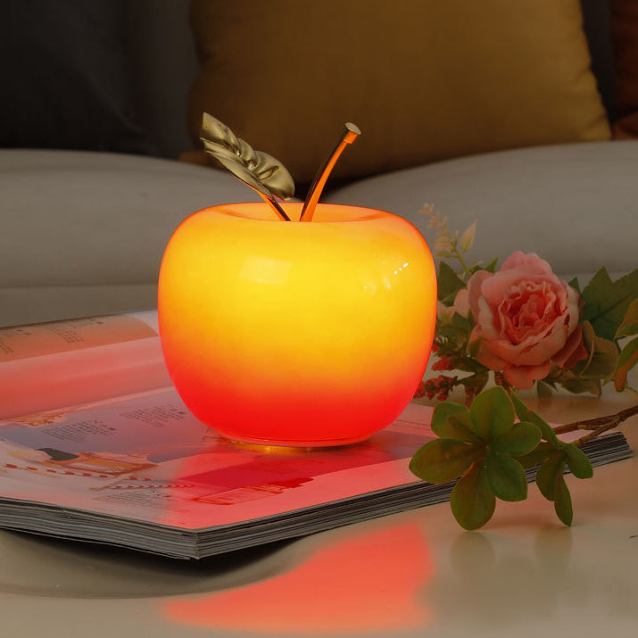 Zeitgenössische kreative Batterie Eisen & Glas apfelförmige LED-Tischlampe Nachtlicht für Schlafzimmer 