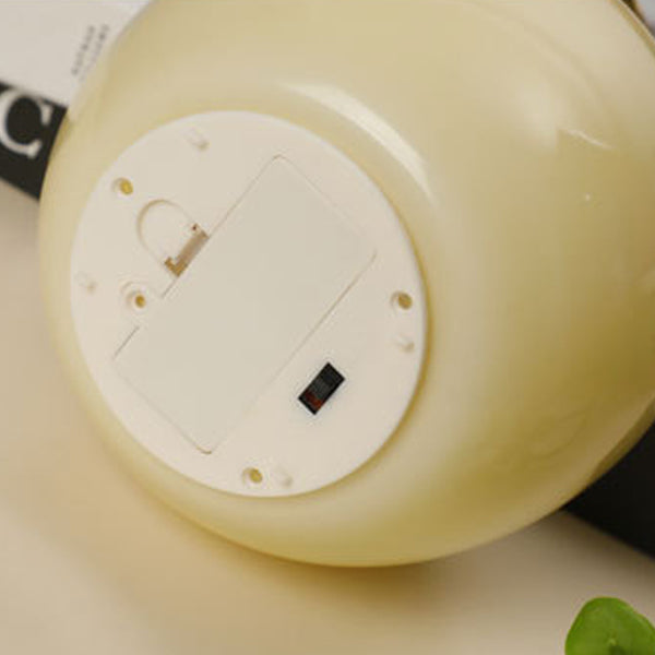 Contemporary Creative Battery Iron &amp; Glass Apple-Shaped LED Table Lamp Night Light For Bedroom