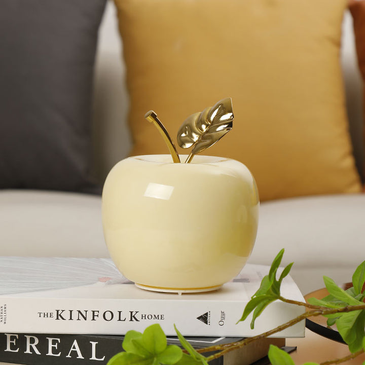Contemporary Creative Battery Iron &amp; Glass Apple-Shaped LED Table Lamp Night Light For Bedroom