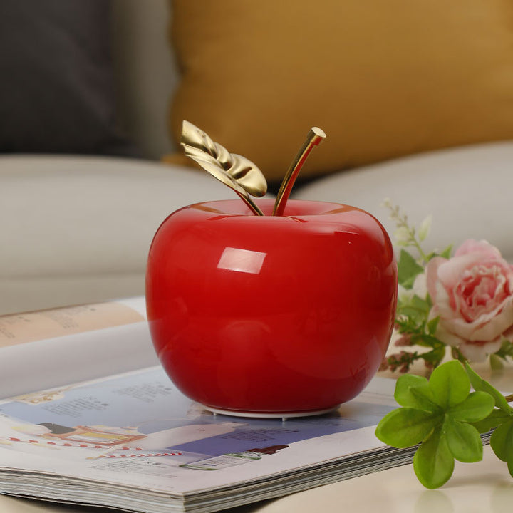 Contemporary Creative Battery Iron &amp; Glass Apple-Shaped LED Table Lamp Night Light For Bedroom