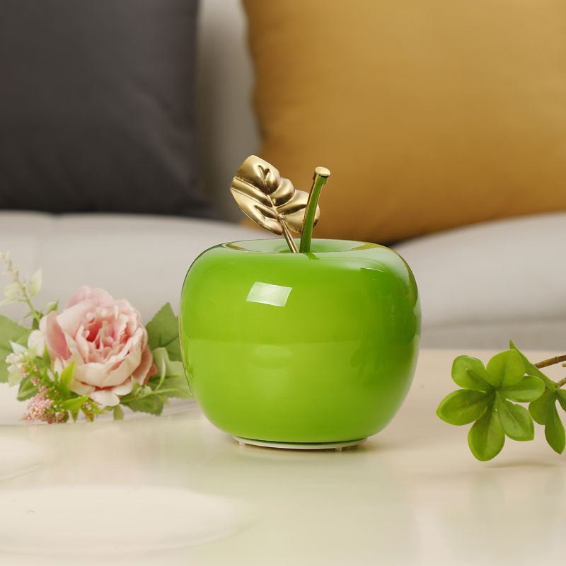Contemporary Creative Battery Iron &amp; Glass Apple-Shaped LED Table Lamp Night Light For Bedroom
