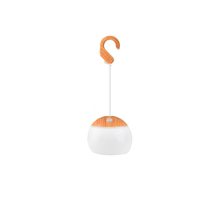 Lanterne LED de camping extérieure contemporaine nordique rechargeable étanche en ABS & TPR à grain de bois semi-circulaire pour patio extérieur 