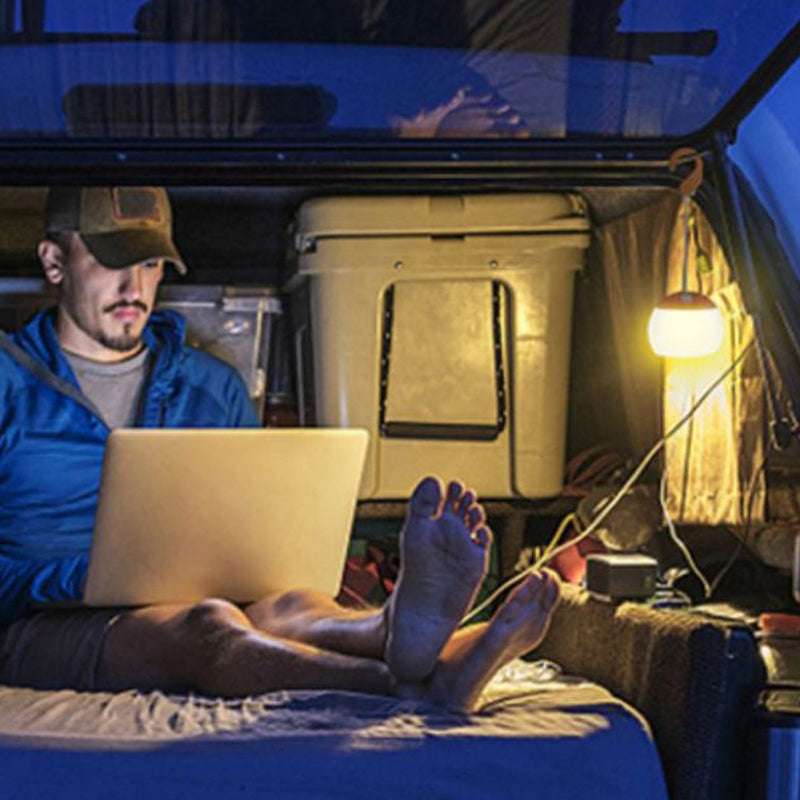Lanterne LED de camping extérieure contemporaine nordique rechargeable étanche en ABS & TPR à grain de bois semi-circulaire pour patio extérieur 