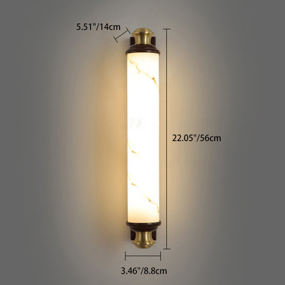 مصباح حائط LED على شكل بار من النحاس الصيني التقليدي وخشب ووجين والرخام المقلد لغرفة النوم وغرفة المعيشة 