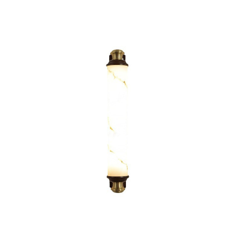 Applique murale LED en laiton chinois traditionnel, bois Wujin et imitation marbre en forme de barre pour chambre et salon 