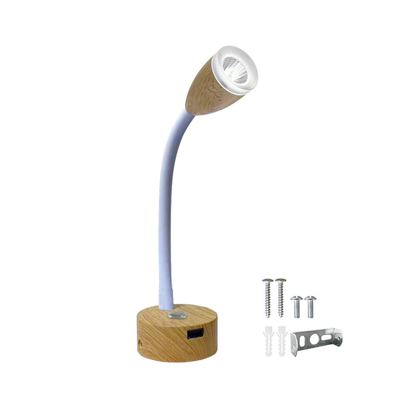 Lampe murale de lecture à col de cygne en aluminium nordique contemporain à LED pour chevet 