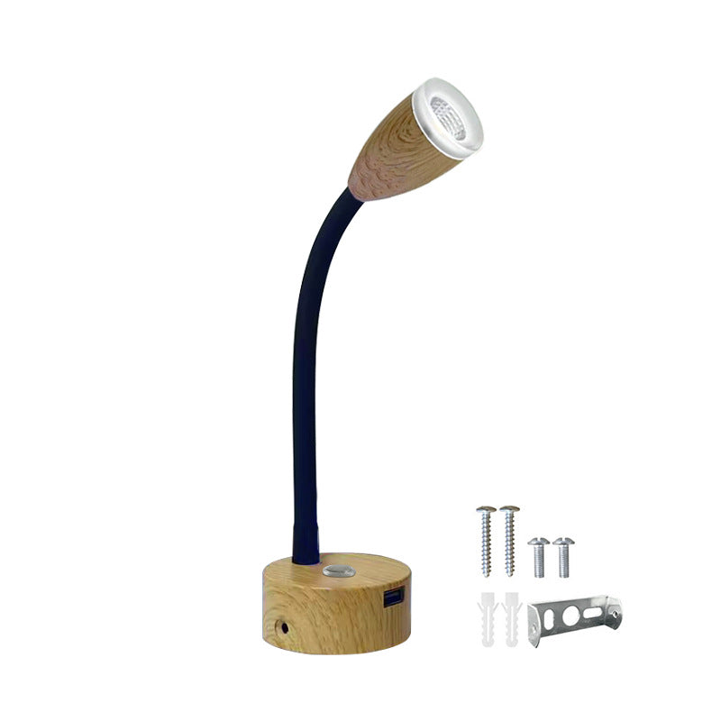 Lampe murale de lecture à col de cygne en aluminium nordique contemporain à LED pour chevet 