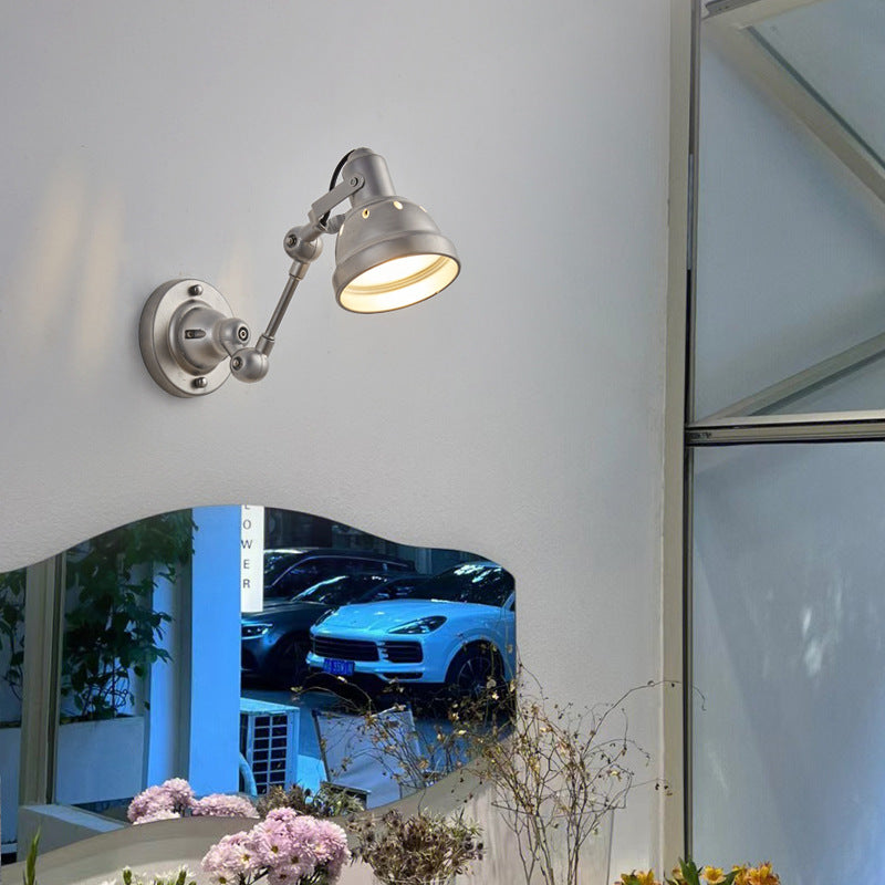 Applique murale contemporaine en aluminium et fer demi-dôme réglable à 1 lumière pour couloir et salle à manger 