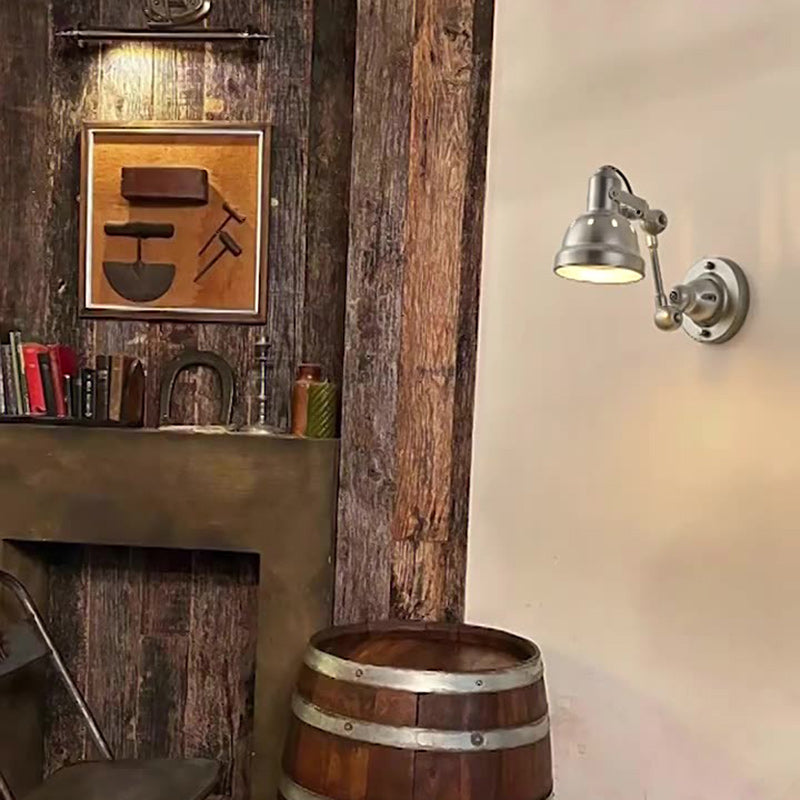 Applique murale contemporaine en aluminium et fer demi-dôme réglable à 1 lumière pour couloir et salle à manger 