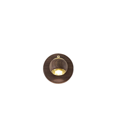 Zeitgenössische Retro Walnuss Aluminium Kugelförmige Verstellbare LED Wandleuchte Spotlampe Für das Bett 