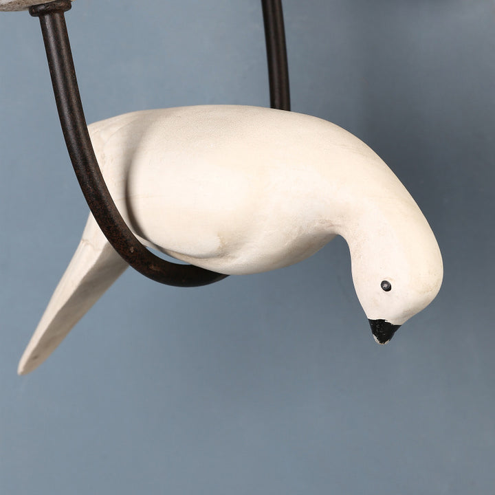 Applique murale traditionnelle rustique en bois massif et métal avec candélabre oiseau 1/2 lumière pour salon et salle à manger 