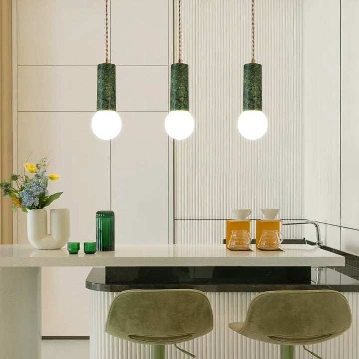 Traditional Vintage Natural Jade Glass Metal Sphere UFO 1-Light Pendant Light For Dining Room