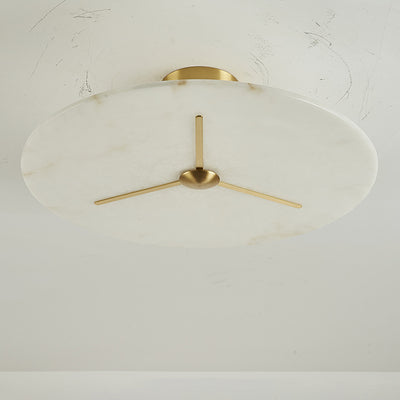 Moderne Mid-Century Kupfer & Alabaster Uhr-inspirierte Runde 3/4/5/6-Licht Semi-Flush-Montage Deckenleuchte Für Schlafzimmer Und Flur 