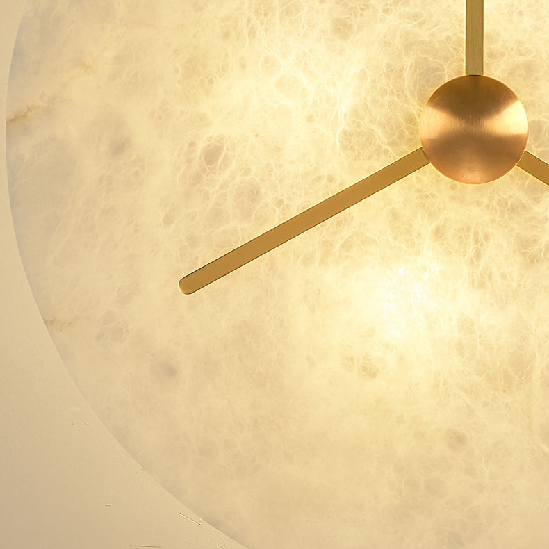 Moderne Mid-Century Kupfer & Alabaster Uhr-inspirierte Runde 3/4/5/6-Licht Semi-Flush-Montage Deckenleuchte Für Schlafzimmer Und Flur 