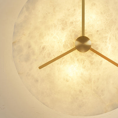 Moderne Mid-Century Kupfer & Alabaster Uhr-inspirierte Runde 3/4/5/6-Licht Semi-Flush-Montage Deckenleuchte Für Schlafzimmer Und Flur 