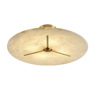 Moderne Mid-Century Kupfer & Alabaster Uhr-inspirierte Runde 3/4/5/6-Licht Semi-Flush-Montage Deckenleuchte Für Schlafzimmer Und Flur 