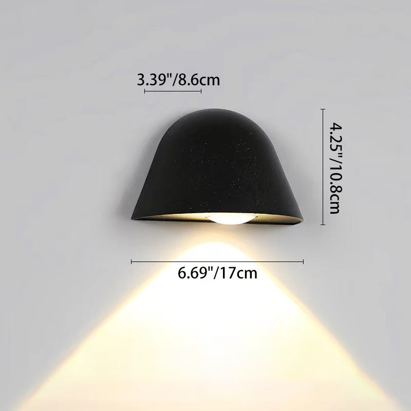 Zeitgenössische nordische wasserdichte Aluminium-Türklingel-inspirierte LED-Wandleuchte für den Außenbereich 