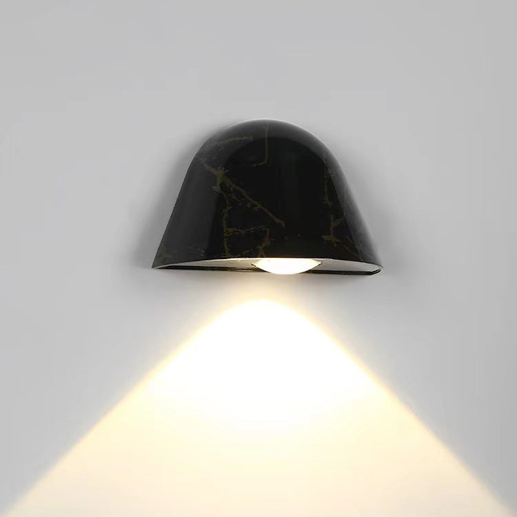 Zeitgenössische nordische wasserdichte Aluminium-Türklingel-inspirierte LED-Wandleuchte für den Außenbereich 