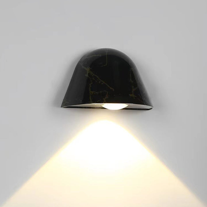 Zeitgenössische nordische wasserdichte Aluminium-Türklingel-inspirierte LED-Wandleuchte für den Außenbereich 