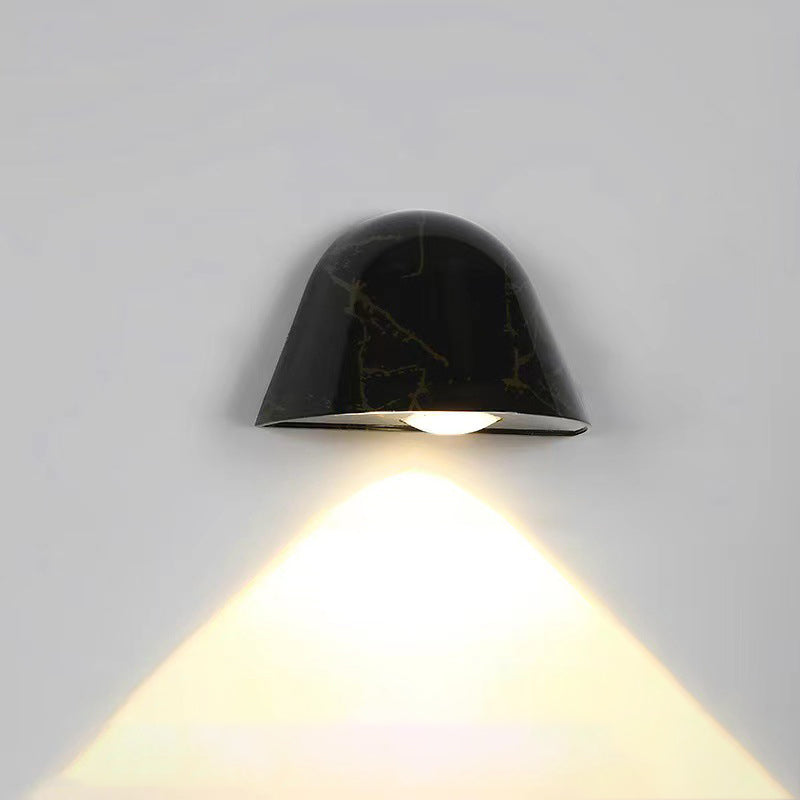 Zeitgenössische nordische wasserdichte Aluminium-Türklingel-inspirierte LED-Wandleuchte für den Außenbereich 