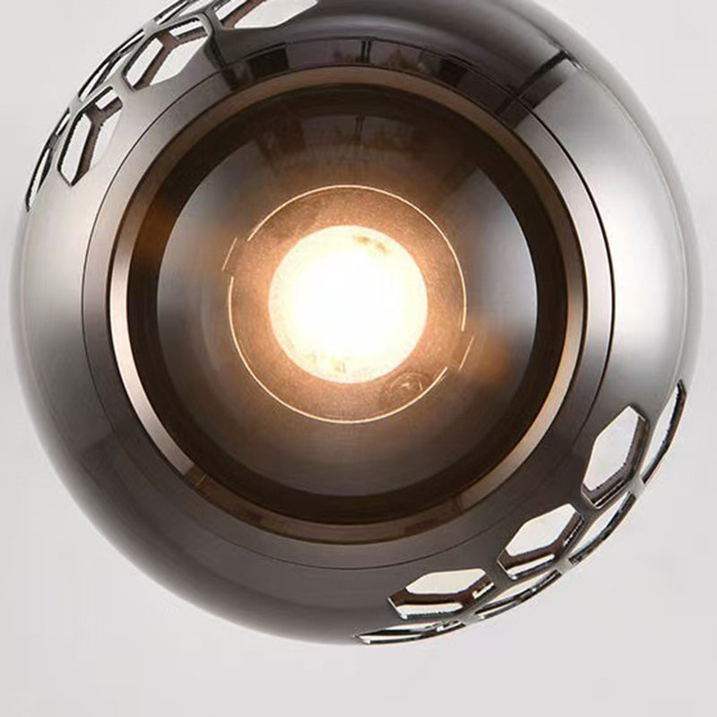 Modern Simplicity Aluminum Iron Sphere Honeycomb LED Liftable Pendant Light For Bedside