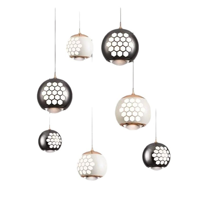 Moderne Einfachheit Aluminium Eisen Kugel Waben LED Hebbare Pendelleuchte für das Bett 