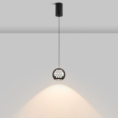Modern Simplicity Aluminum Iron Sphere Honeycomb LED Liftable Pendant Light For Bedside