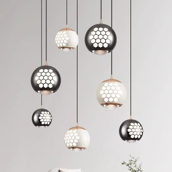 Moderne Einfachheit Aluminium Eisen Kugel Waben LED Hebbare Pendelleuchte für das Bett 