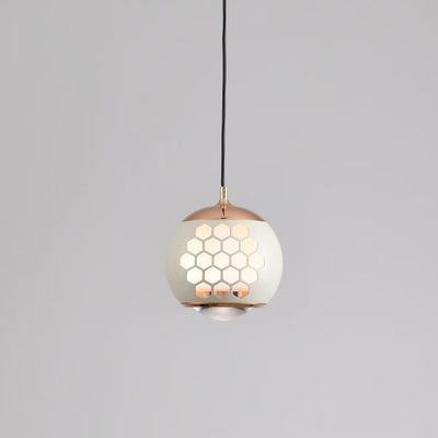 Modern Simplicity Aluminum Iron Sphere Honeycomb LED Liftable Pendant Light For Bedside