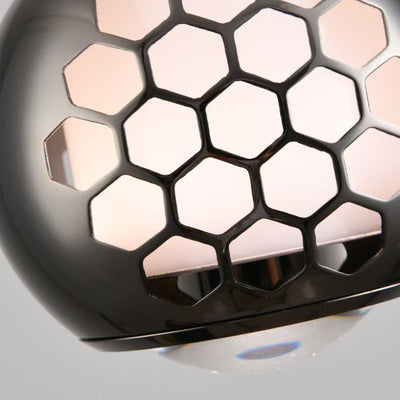 Modern Simplicity Aluminum Iron Sphere Honeycomb LED Liftable Pendant Light For Bedside