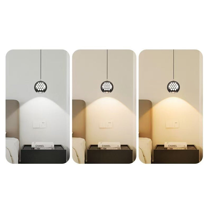 Moderne Einfachheit Aluminium Eisen Kugel Waben LED Hebbare Pendelleuchte für das Bett 