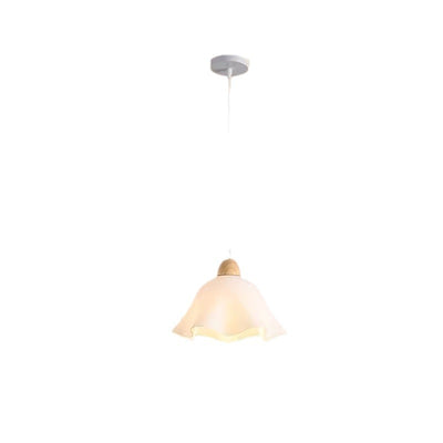Lámpara colgante tradicional japonesa de madera de caucho acrílica floral de 1/3 luces para comedor 