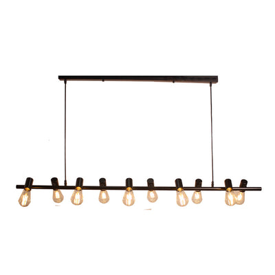 Lustre contemporain industriel à ampoules linéaires 6/8/10 lumières pour salle à manger 