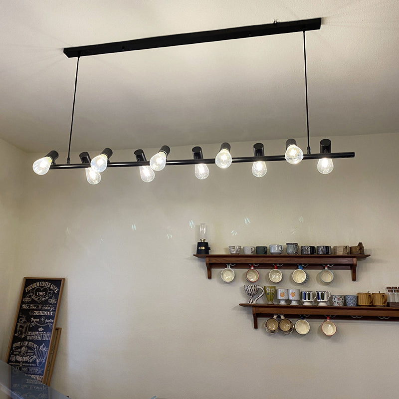 Lustre contemporain industriel à ampoules linéaires 6/8/10 lumières pour salle à manger 