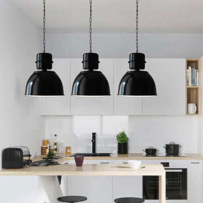 Suspension lumineuse contemporaine en fer de forme ronde avec un bol à 1 lumière pour salle à manger 