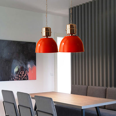 Suspension lumineuse contemporaine en fer de forme ronde avec un bol à 1 lumière pour salle à manger 