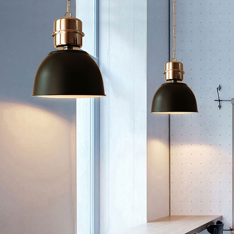Suspension lumineuse contemporaine en fer de forme ronde avec un bol à 1 lumière pour salle à manger 