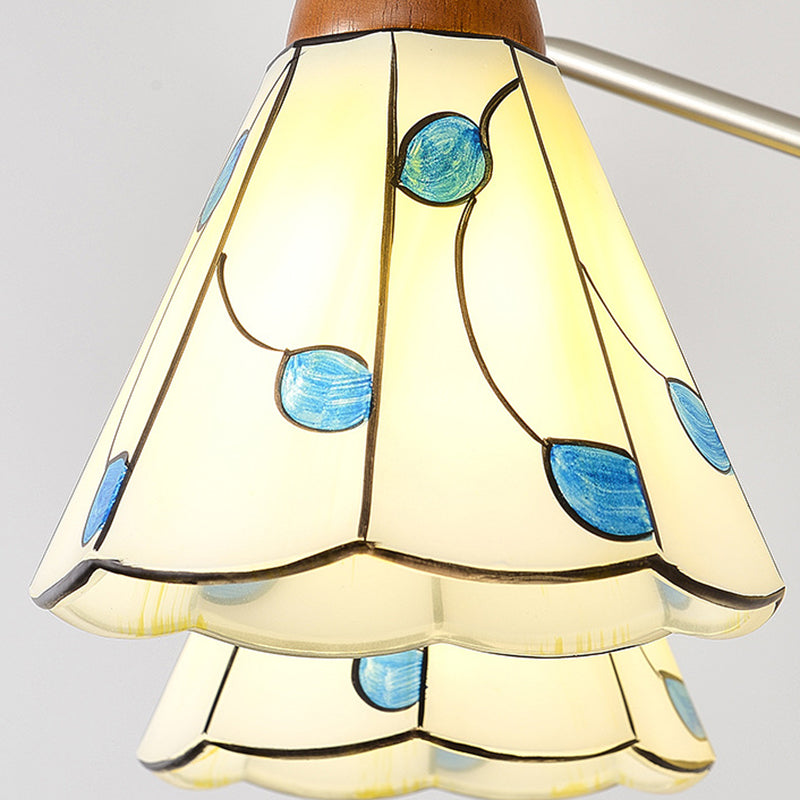 Zeitgenössischer Küsten-Eisen-Holz-Glas-Kronleuchter mit 6/8 Lichtern für Wohnzimmer und Schlafzimmer 